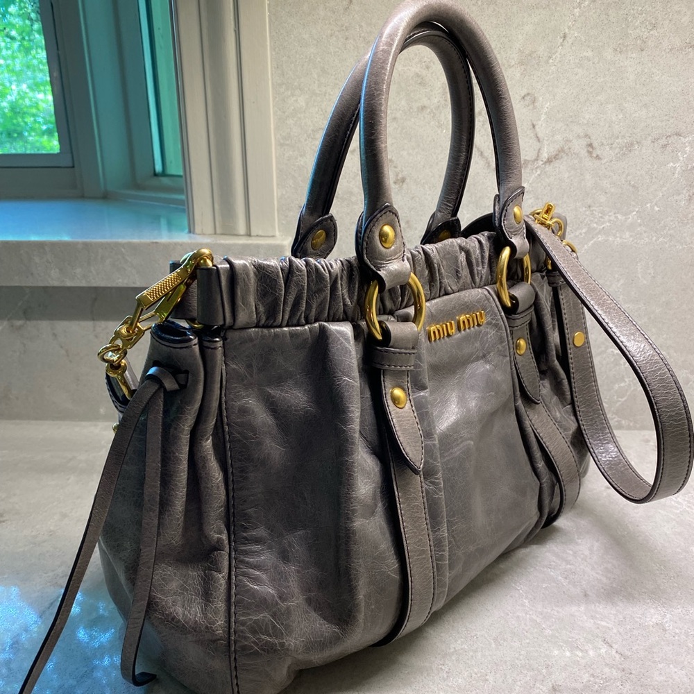 Authentic Miu Miu Vitello leather satchel